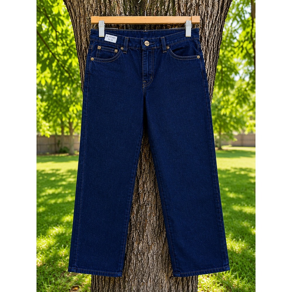 DICKIES Women's Dark Wash Jeans Size 16 Straight Leg Denim Pants Workwear Y2K